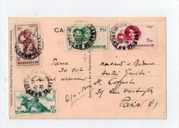 Cp De TANANARIVE Pour La France 1951 - Covers & Documents