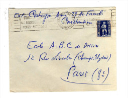 ENVELOPPE DE CONSTANTINE POUR PARIS 28/02/1953 - Briefe U. Dokumente