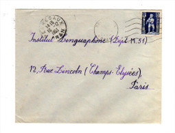 ENVELOPPE DE PERREGAUX - ORAN POUR PARIS 16/12/1953 - Storia Postale