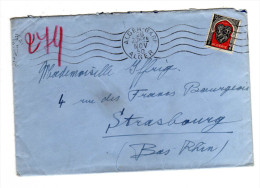 ENVELOPPE DE ALGER POUR STRASBOURG 26/11/1950 - Covers & Documents