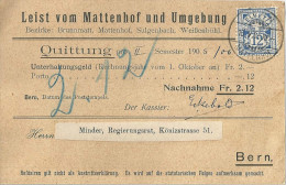 NN Karte  "Leist Vom Mattenhof Und Umgebung, Bern"            1906 - Lettres & Documents