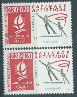 [06] Variété : N° 2633 Patinage Artistique Gris Au Lieu De Noir  +  Normal  ** - Unused Stamps