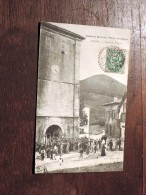 Carte Postale Ancienne : ASCAIN : Sortie Des Vêpres, Mairie, En 1907 - Ascain