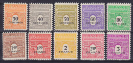 France 1945 Mi. 649-58 Arc De Triumphe Complete Set MH* - 1944-45 Arc Of Triomphe