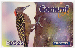 REPUBLIQUE DOMINICAINE CARAIBES PREPAYEE 25$ COMMUNICARD CODETEL OISEAU - Dominicana