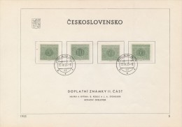 Czechoslovakia / First Day Sheet (1955/05) Praha 1 (4f): Postage Due Stamps (ornamental Motif) - Timbres-taxe