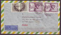 BRESIL  Lettre De RIO Le 26 5 1954 Affranchie Avec 4 Timbres Pour TROYES Aube PUB Au Verso PAR AVION - Covers & Documents