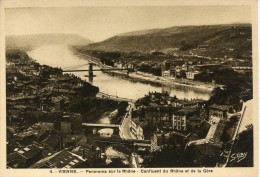 CPSM 38 VIENNE PANORAMA SUR LE RHONE CONFLUENT DU RHONE ET DE LA GERE  Grand Format 15 X 10,5 - Vienne