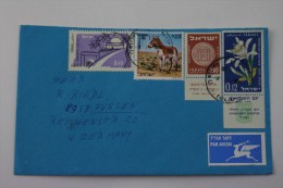 Marcophilie Lettre  De Nahariya ISRAEL  Pour Germany Allemagne Stamps With TABS Timbres Avec Tab  Affr Composé Par Avion - Brieven En Documenten