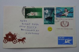 Marcophilie Lettre  De Nahariya ISRAEL  Pour Germany Allemagne Stamps With TABS Timbres Avec Tab  Affr Composé Par Avion - Lettres & Documents