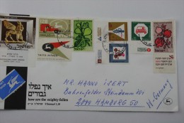 Marcophilie Lettre  De Nahariya ISRAEL  Pour Germany Allemagne Stamps With TABS Timbres Avec Tab  Affr Composé Par Avion - Covers & Documents