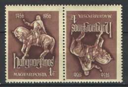 Hungary 1956. Hunyadi Stamp In TETE-BECHE Pairs ! MNH (**) Michel: 1470 - Plaatfouten En Curiosa