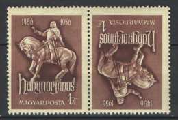 Hungary 1956. Hunyadi Stamp In TETE-BECHE Pairs ! MNH (**) Michel: 1470 - Abarten Und Kuriositäten