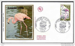 FRANKREICH 1970 - Rosa Flamingo - FDC - Flamingos