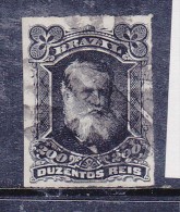 BRESIL N° 42 200R NOIR PEDRO II OBL - Usados