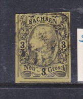 ALLEMAGNE SAXE N° 10 3N JAUNE JEAN 1ER   OBL - Saxony