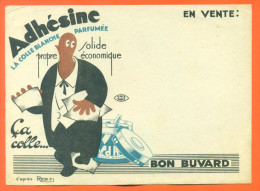 Buvard Ancien  "  Adhesine  "  N° 1 - Mlle Jullien à Chaumont - Stationeries (flat Articles)