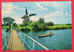 162946 / KINDERDLJK - BRIDGE , SPORT CANOE , MOLEN , WINDMILL , MUHLE , MOULIN A VENT - Netherlands Nederland Pays-Bas - Kinderdijk