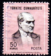 TURKEY 1970 Kemal Ataturk - 50k. - Black And Pink FU - Oblitérés