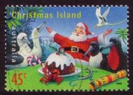 1999 - Christmas Island Xmas 45c SANTA & PUDDING Stamp FU - Christmaseiland