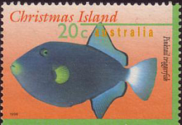 1996 - Christmas Island Marine Life 45c PINKTAIL TRIGGERFISH Stamp FU - Christmaseiland