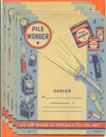 Lot De 5 Protèges Cahiers  "  Pile Wonder N ° 2 "  Vignettes Au Dos - Protège-cahiers