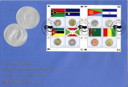 ONU Genève 2015 - FDC Feuillet Monnaies Et Drapeaux Coins And Flags - FDC