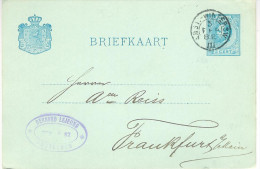 1882 Bk Naar Frankfurt Am Main Met Kl.rond AMST:-WINTERSW III Van 3 FEB 82 - Lettres & Documents