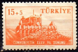 TURKEY 1958 35th Anniv Of Republic - 15k.+5k Bulldozer MNH - Nuovi