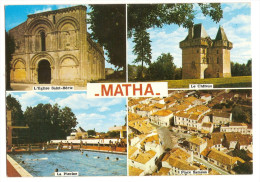 Matha (17) L'eglise Saint Herie - Le Chateau - La Piscine - La Place Samson  (2scann) - Matha