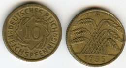 Allemagne Germany 10 Reichspfennig 1935 A J 317 KM 40 - 10 Reichspfennig