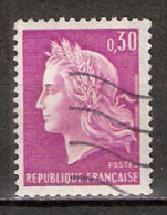 Timbre France Y&T N°1536 (10) Obl  Marianne De Cheffer.  0 F.30  Lilas. Cote 0,15 € - 1967-1970 Marianna Di Cheffer