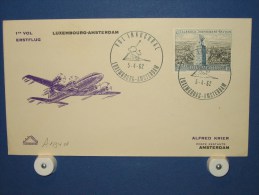 FFC First Flight 209 Luxemburg - Amsterdam 1962 - A594a (nr.Cat DVH) - Lettres & Documents