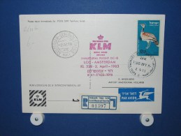 FFC First Flight 224 Tel Aviv Israel - Amsterdam (card DC-8) 1963 - A622b (nr.Cat DVH) - Poste Aérienne