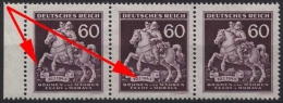 Böhmen & Mähren 113 Postfrisch Dreierstreifen Mit Plattenfehlern - Unused Stamps