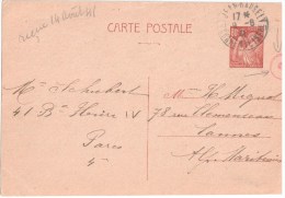 3208 St JEAN D'ANGELY Charente Inférieure Carte Entier Iris 80 C Yv 431-CP1 Ob 9 8 1941  Censure Contrôle 2 - Storia Postale