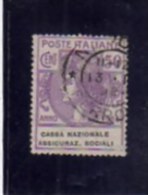 ITALY KINGDOM ITALIA REGNO 1924 PARASTATALI CASSA NAZIONALE ASSICURAZIONI SOCIALI CENT. 50 USED - Franchise