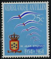 ANTILLES NÉERLANDAISES  337**  25c  Polychrome 10èm Anniversaire Du Dominium - Antilles