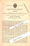 Original Patent - Laurent Martinier à Vinay , Isere , 1884 , Scie , Affutage Des Scies , Menuiserie !!! - Vinay