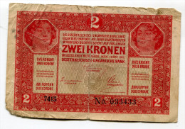 Hongrie Austria Hungary 2 Kronen 1917 Serial > 7000  RARE !!!!!!! # 3 - Ungheria