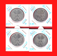 ALEMANIA R.F. MONEDAS DE 5.00 DM -AÑO 1951-CECAS D-F-G-J - 5 Marchi