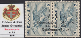 ITALY - CEFALONIA E ITACA - N.A3 Sopr. Di Agrostoli - Cv 3600 Euro - GOMMA INTEGRA - MNH** - Cefalonia & Itaca