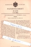 Original Patent -  Karl Engelmayer Jun. In Günzburg A. Donau , 1902 , Türdrücker !!! - Guenzburg