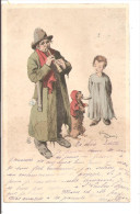 ENFANT - Les Musiciens Ambulants- Enfant écoutant Un Joueur De Clarinette Avec Son Singe- Illustrateur Aubin De BEAUVAIS - Beauvais