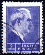 TURKEY 1942 President Inonu -  9k. - Violet  FU - Oblitérés