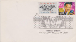 USA - Elvis Presley, Premier Jour FDC, Memphis, 08.01.1993, Chanson, Cinema - Elvis Presley