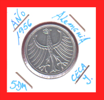 ALEMANIA R.F. MONEDA DE 5.00 DM -AÑO 1956-CECA- J - 5 Marcos