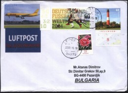 Mailed Cover (letter) With Stamps Football, Lighthouse 2014  From Germany To Bulgaria - 2014 – Brasil