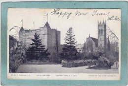 HOTEL  SAN  REMO . CENTRAL PARK  -  N.  Y. CITY  -  CHURCH OF THE DIVINE PATERNITY -  1902  -  CARTE  PRECURSEUR   - - Bars, Hotels & Restaurants