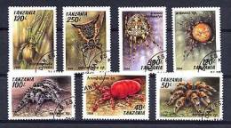 TANZANIE 1994, ARAIGNEES, 7 Valeurs, Oblitérés / Used. R313 - Araignées